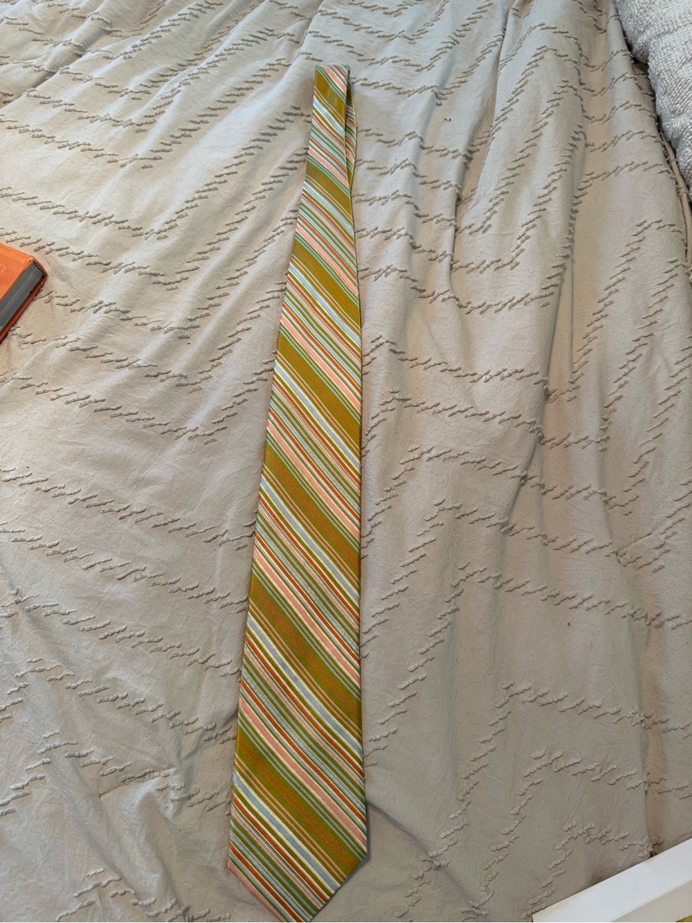 Ted Baker Olive and Multi-Stripe Silk Tie